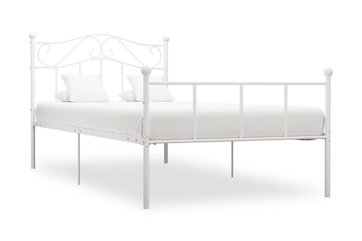 Sängynrunko valkoinen metalli 100x200 cm - Valkoinen - Huonekalut - Sänky - Sänkykehikot & sängynrungot