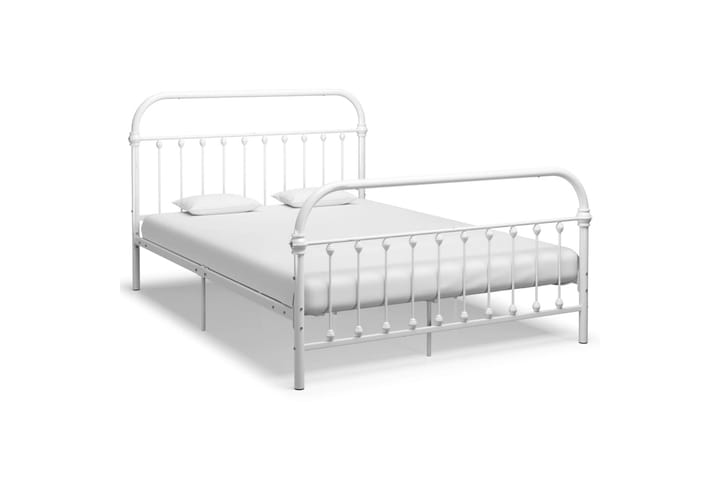 Sängynrunko valkoinen metalli 120x200 cm - Huonekalut - Sänky - Sänkykehikot & sängynrungot