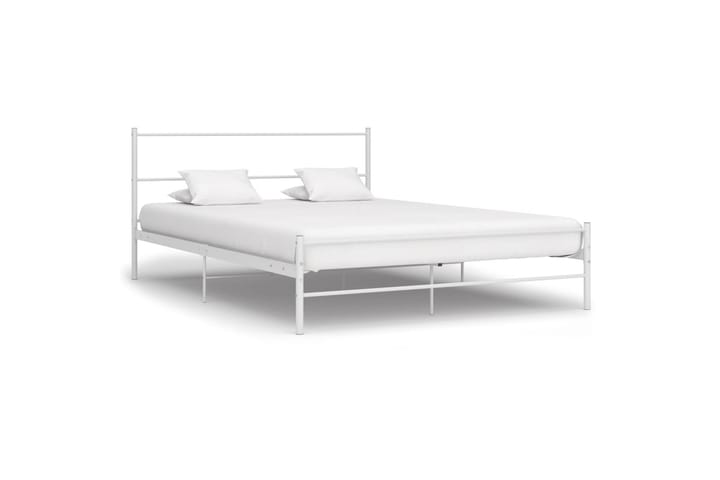 Sängynrunko valkoinen metalli 120x200 cm - Valkoinen - Huonekalut - Sängyt - Sänkykehikot & sängynrungot