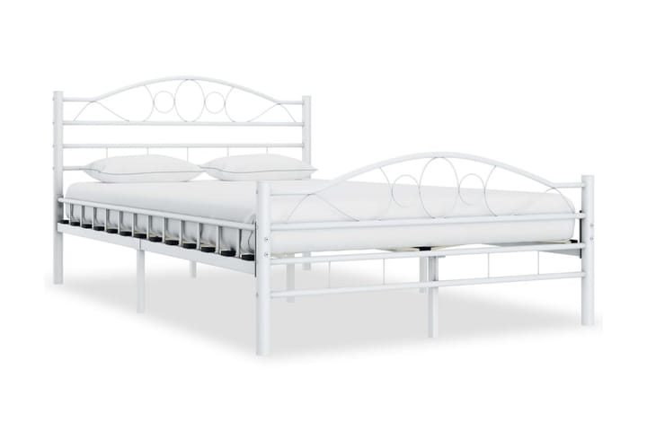 Sängynrunko valkoinen metalli 120x200 cm - Valkoinen - Huonekalut - Sänky - Sänkykehikot & sängynrungot