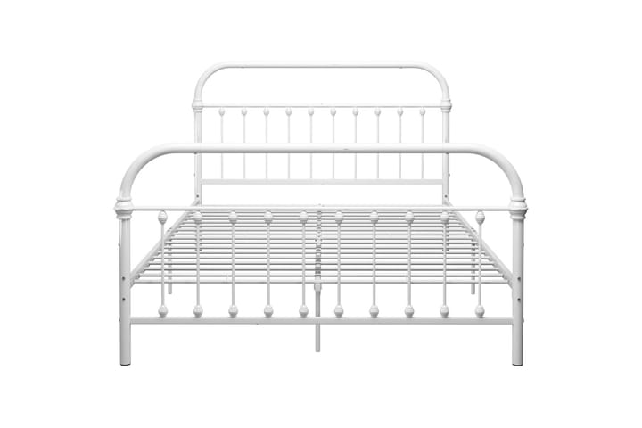 Sängynrunko valkoinen metalli 140x200 cm - Valkoinen - Huonekalut - Sängyt - Sänkykehikot & sängynrungot