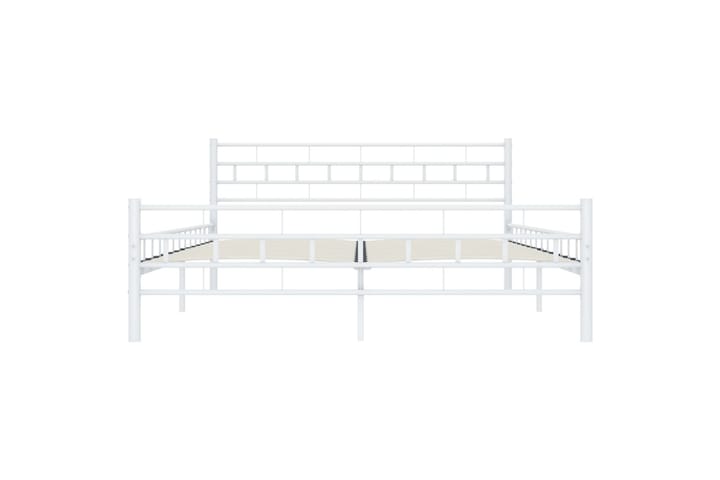 Sängynrunko valkoinen metalli 160x200 cm - Valkoinen - Huonekalut - Sängyt - Sänkykehikot & sängynrungot