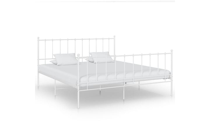Sängynrunko valkoinen metalli 180x200 cm - Huonekalut - Sängyt - Sänkykehikot & sängynrungot