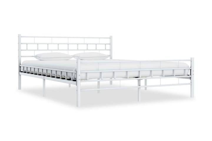 Sängynrunko valkoinen metalli 180x200 cm - Valkoinen - Huonekalut - Sänky - Sänkykehikot & sängynrungot