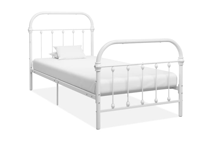Sängynrunko valkoinen metalli 90x200 cm - Valkoinen - Huonekalut - Pöytä & ruokailuryhmä - Meikki- & kampauspöydät
