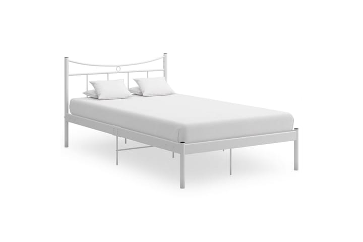 Sängynrunko valkoinen metalli ja vaneri 120x200 cm - Huonekalut - Sänky - Sänkykehikot & sängynrungot