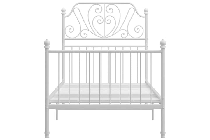 Sängynrunko valkoinen metalli ja vaneri 90x200 cm - Valkoinen - Huonekalut - Sänky - Sänkykehikot & sängynrungot