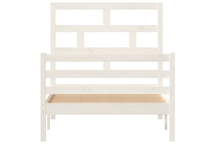 Sängynrunko valkoinen täysi mänty 100x200 cm - Valkoinen - Huonekalut - Sänky - Sänkykehikot & sängynrungot