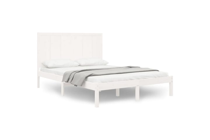 Sängynrunko valkoinen täysi mänty 120x190 cm 4FT Small Doubl - Valkoinen - Huonekalut - Sänky - Sänkykehikot & sängynrungot