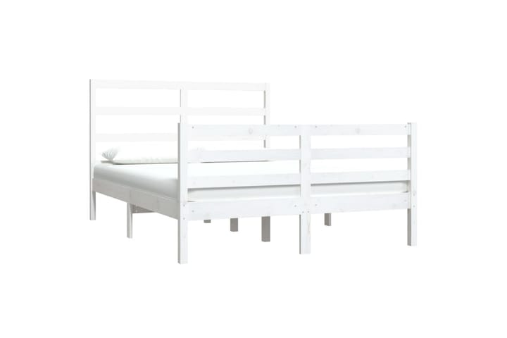 Sängynrunko valkoinen täysi mänty 120x190 cm 4FT Small Doubl - Valkoinen - Huonekalut - Sänky - Sänkykehikot & sängynrungot
