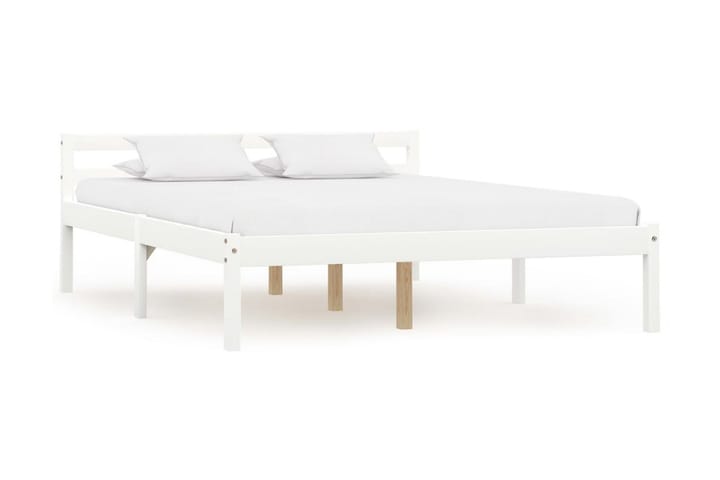 Sängynrunko valkoinen täysi mänty 120x200 cm - Valkoinen - Huonekalut - Sänky - Runkopatjasängyt