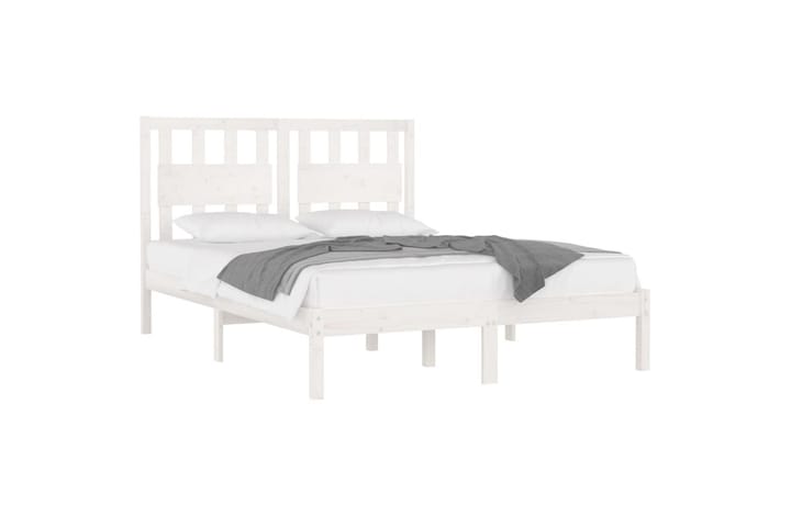 Sängynrunko valkoinen täysi mänty 120x200 cm - Valkoinen - Huonekalut - Sängyt - Sänkykehikot & sängynrungot
