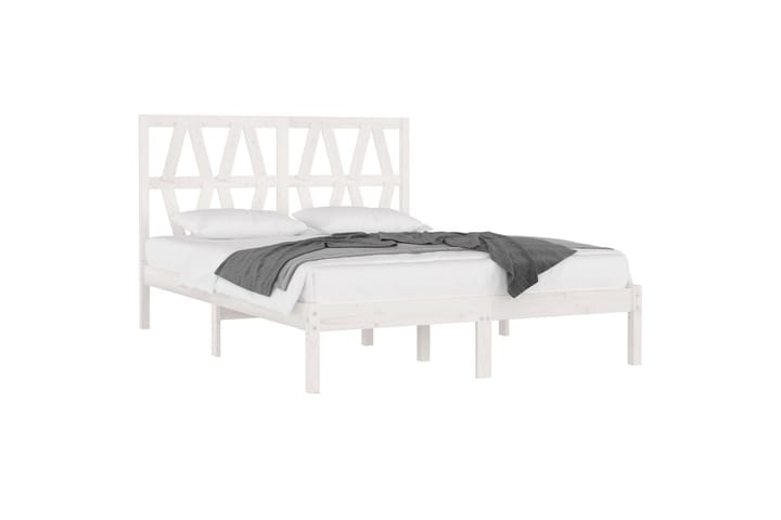 Sängynrunko valkoinen täysi mänty 120x200 cm - Valkoinen - Huonekalut - Sänky - Sänkykehikot & sängynrungot