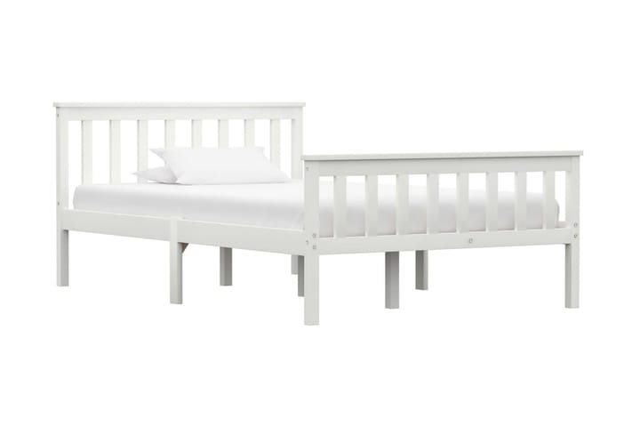 Sängynrunko valkoinen täysi mänty 120x200 cm - Valkoinen - Huonekalut - Sänky - Sänkykehikot & sängynrungot
