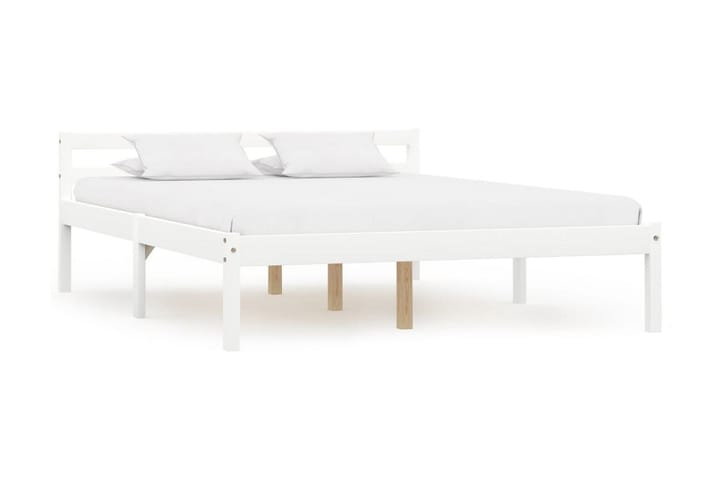 Sängynrunko valkoinen täysi mänty 140x200 cm - Valkoinen - Huonekalut - Sängyt - Sänkykehikot & sängynrungot