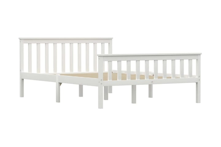 Sängynrunko valkoinen täysi mänty 140x200 cm - Valkoinen - Huonekalut - Sänky - Sänkykehikot & sängynrungot