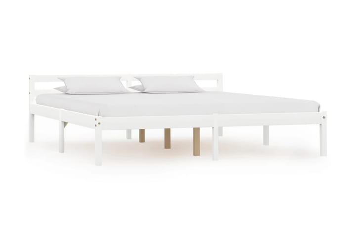 Sängynrunko valkoinen täysi mänty 180x200 cm - Valkoinen - Huonekalut - Sängyt - Sänkykehikot & sängynrungot