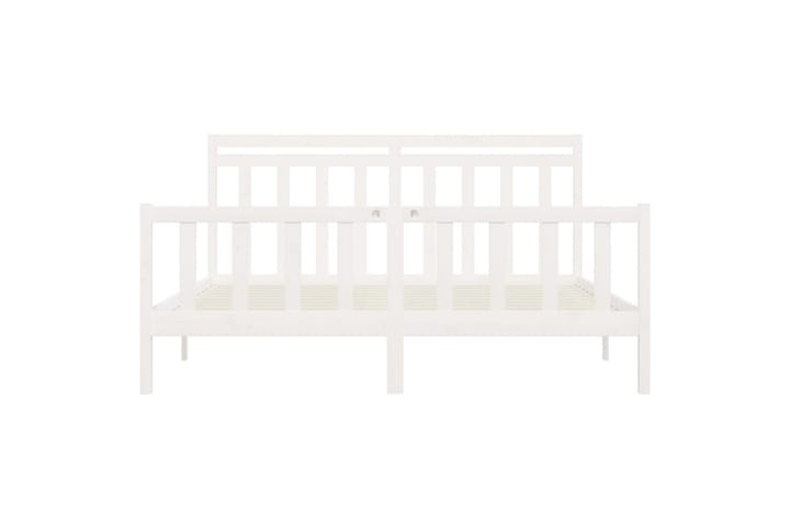 Sängynrunko valkoinen täysi mänty 200x200 cm - Valkoinen - Huonekalut - Sänky - Sänkykehikot & sängynrungot