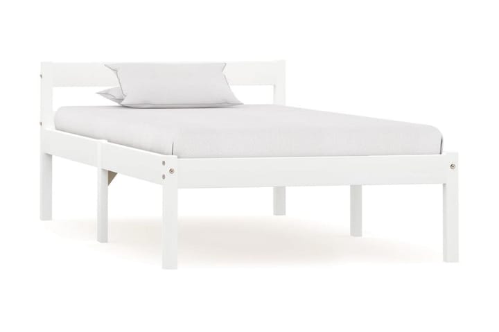 Sängynrunko valkoinen täysi mänty 90x200 cm - Valkoinen - Huonekalut - Sänky - Sänkykehikot & sängynrungot