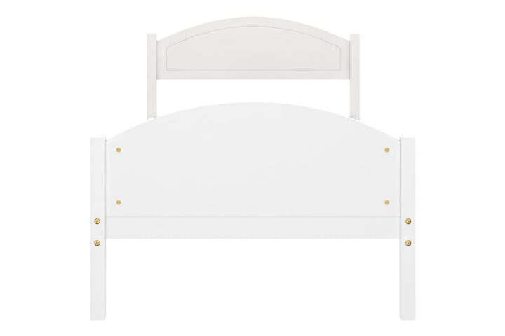 Sängynrunko valkoinen täysi mänty 90x200 cm - Valkoinen - Huonekalut - Sängyt - Sänkykehikot & sängynrungot