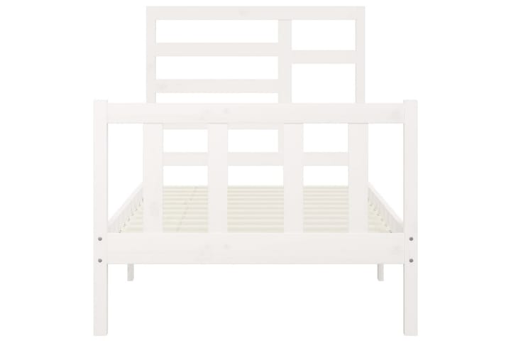 Sängynrunko valkoinen täysi mänty 90x200 cm - Valkoinen - Huonekalut - Sängyt - Sänkykehikot & sängynrungot