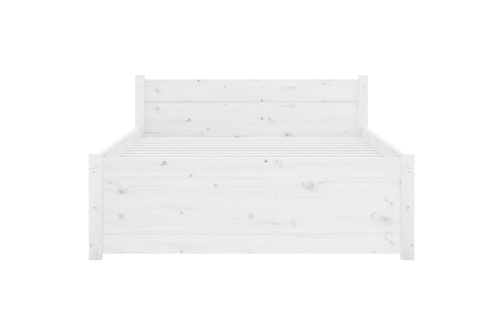 Sängynrunko valkoinen täysi puu 100x200 cm - Valkoinen - Huonekalut - Sänky - Sänkykehikot & sängynrungot