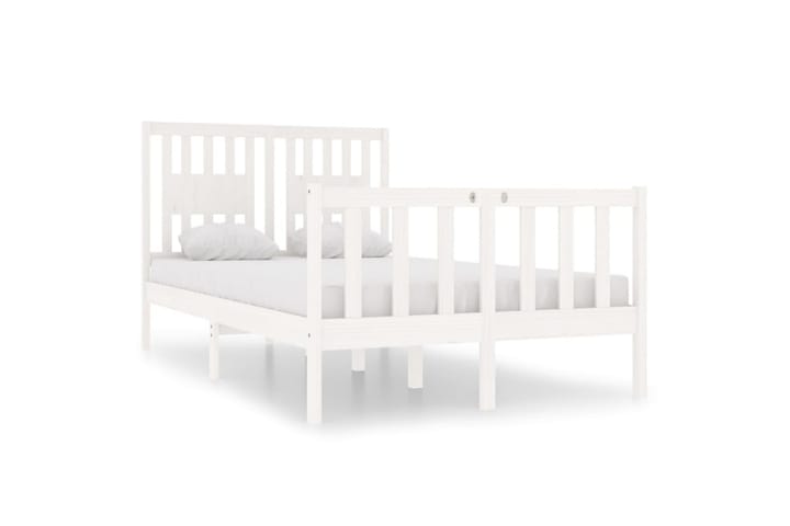 Sängynrunko valkoinen täysi puu 120x190 cm 4FT Small Double - Valkoinen - Huonekalut - Sängyt - Sänkykehikot & sängynrungot