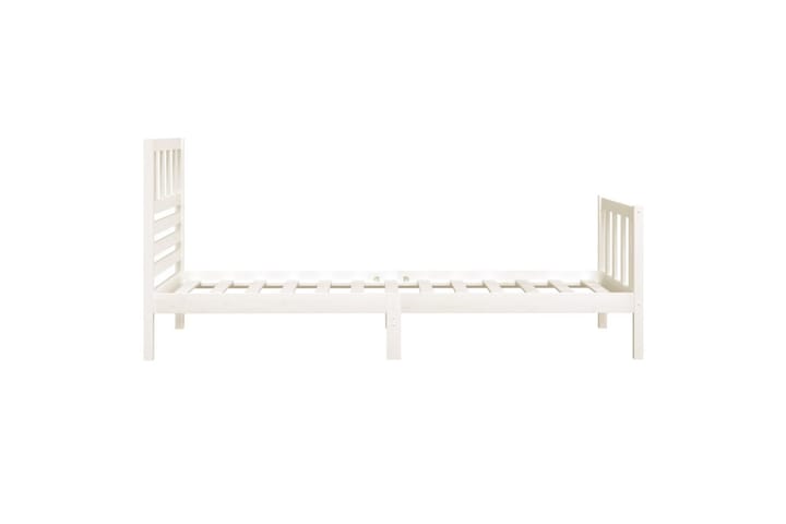 Sängynrunko valkoinen täysi puu 90x200 cm - Valkoinen - Huonekalut - Sänky - Sänkykehikot & sängynrungot