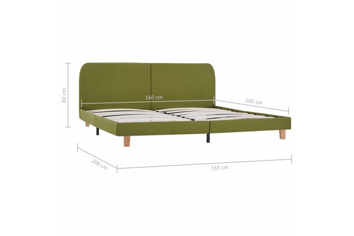 Sängynrunko vihreä kangas 150x200 cm - Vihreä - Huonekalut - Sänky - Sänkykehikot & sängynrungot