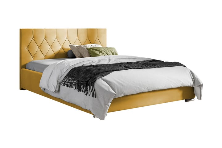 Sänky 127x222 cm - Keltainen - Huonekalut - Sänky - Sänkykehikot & sängynrungot