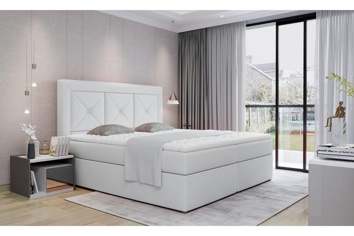 Sänkypaketti Cataloba 160x200 cm - Nahka/valkoinen - Huonekalut - Sängyt - Sänkypaketti