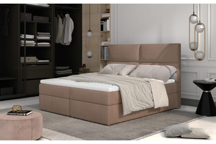 Sänkypaketti Epenede 140x200 cm - Vaaleanruskea - Huonekalut - Sängyt - Sänkypaketti
