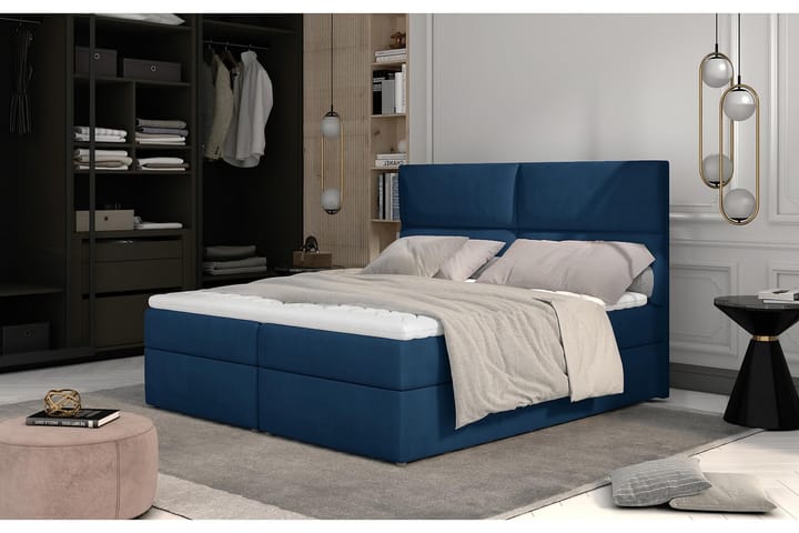 Sänkypaketti Epenede 160x200 cm - Sininen - Huonekalut - Sängyt - Sänkypaketti