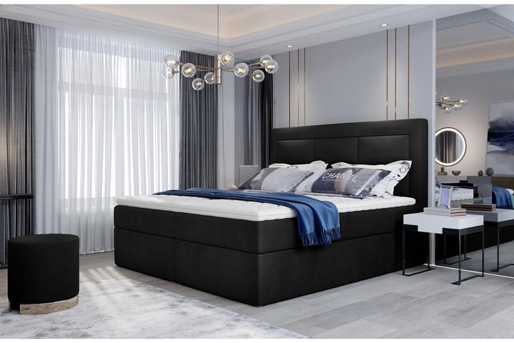 Sänkypaketti Montalon 160x200 cm - Musta - Huonekalut - Sängyt - Sänkypaketti