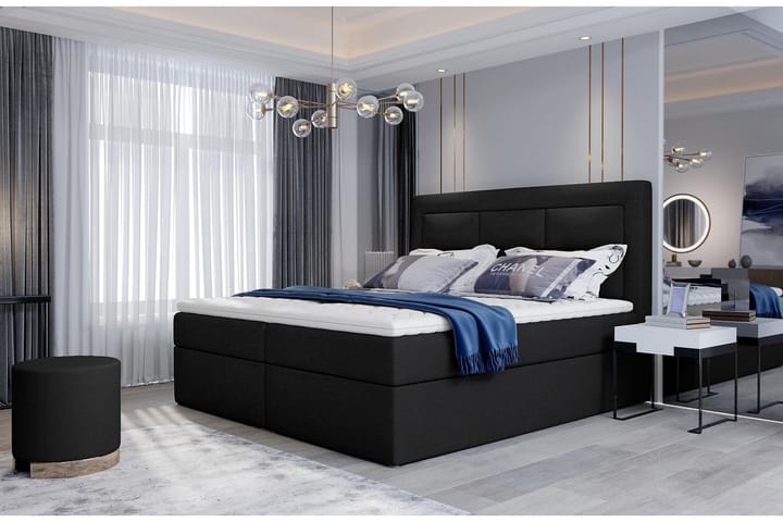 Sänkypaketti Montalon 160x200 cm - Musta - Huonekalut - Sänky - Sänkypaketti