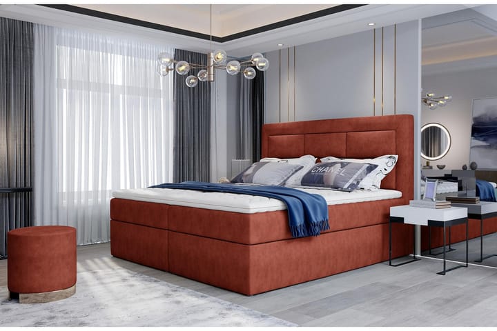 Sänkypaketti Montalon 160x200 cm - Punainen - Huonekalut - Sänky - Sänkypaketti