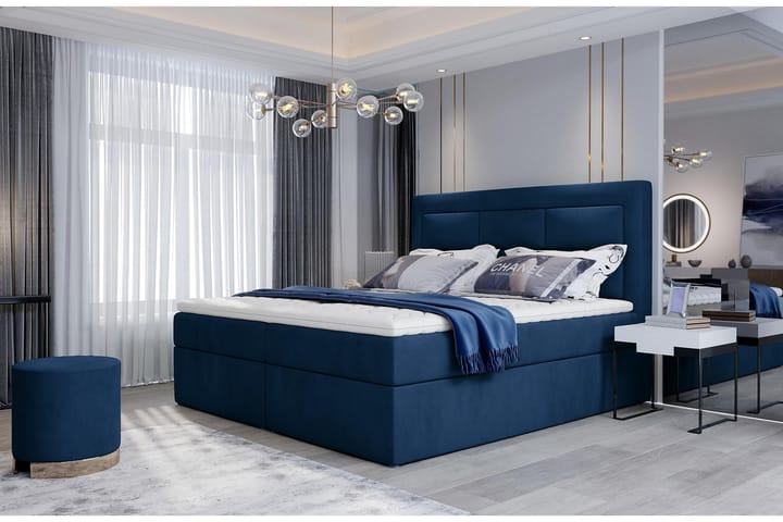 Sänkypaketti Montalon 160x200 cm - Sininen - Huonekalut - Sängyt - Sänkypaketti