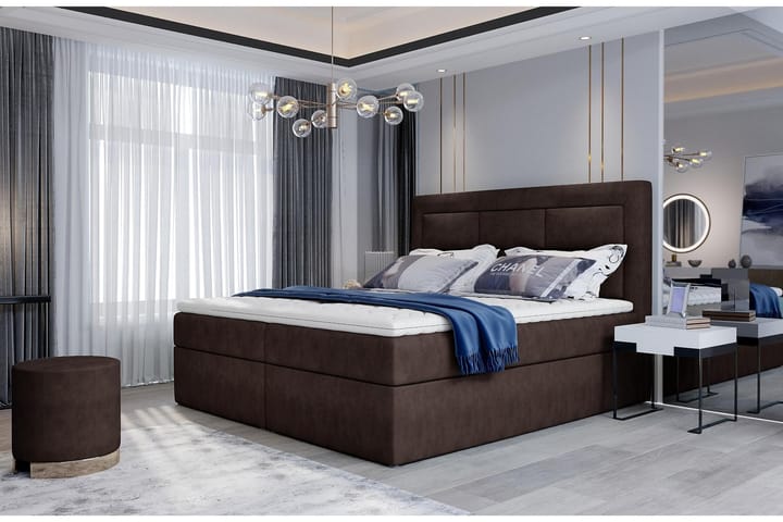 Sänkypaketti Montalon 180x200 cm - Ruskea - Huonekalut - Sängyt - Sänkypaketti