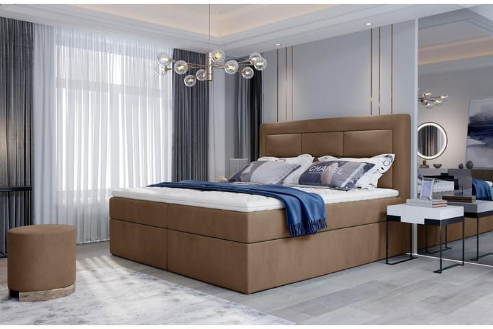 Sänkypaketti Montalon 180x200 cm - Vaaleanruskea - Huonekalut - Sänky - Sänkypaketti