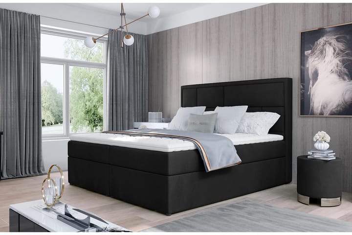 Sänkypaketti Varrains 160x200 cm - Musta - Huonekalut - Sängyt - Sänkypaketti