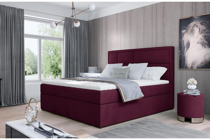 Sänkypaketti Varrains 160x200 cm - Violetti - Huonekalut - Sängyt - Sänkypaketti