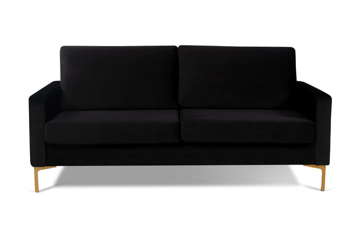 Samettisohva Decebal 2:n ist - Musta - Huonekalut - Sohvat - 2:n istuttava sohva