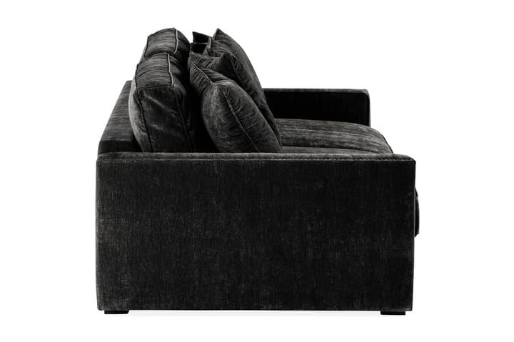 3:n ist Samettisohva Hamelen - Tummanharmaa/Musta - Huonekalut - Sohvat - 3:n istuttava sohva
