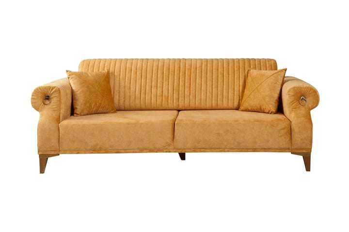3:n ist Sohva Caleta - Keltainen/Luonnonväri - Huonekalut - Sohva - 3:n istuttava sohva