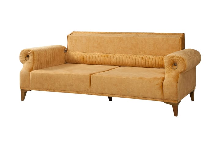 3:n ist Sohva Caleta - Keltainen/Luonnonväri - Huonekalut - Sohvat - 3:n istuttava sohva