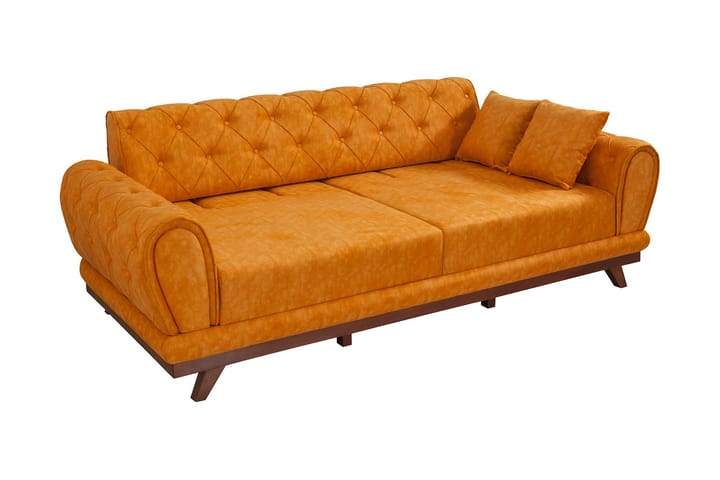 3:n ist Sohva Drimonas - Keltainen/Luonnonväri - Huonekalut - Sohvat - 3:n istuttava sohva
