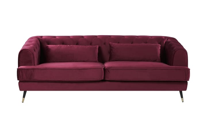 3:n ist Sohva Hauglund - Sametti/tummanpunainen - Huonekalut - Sohva - 3:n istuttava sohva