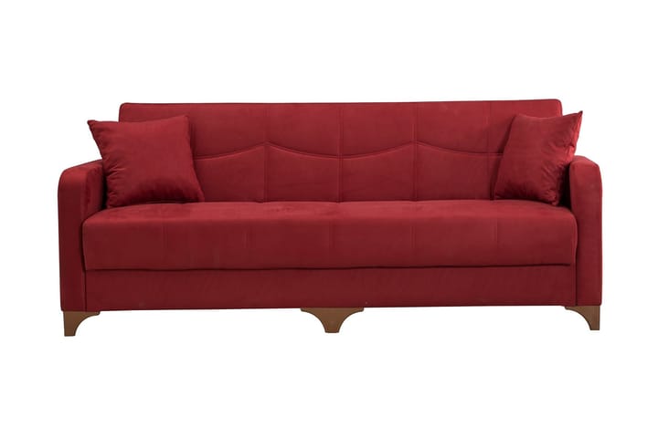 3:n ist Sohva Parikota - Punainen/Luonnonväri - Huonekalut - Sohva - 3:n istuttava sohva