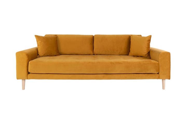 3:n ist Sohva Turcata 2 tyynyä - Sametti/Sinapinkeltainen - Huonekalut - Sohvat - 3:n istuttava sohva