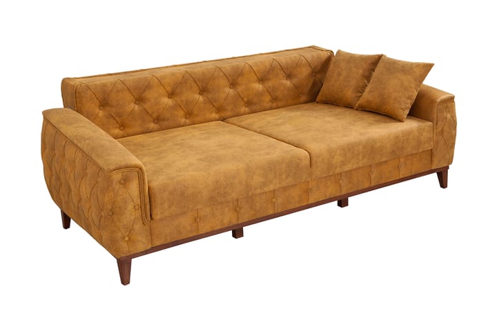 3:n ist Sohva Zollino - Keltainen/Luonnonväri - Huonekalut - Sohva - 3:n istuttava sohva